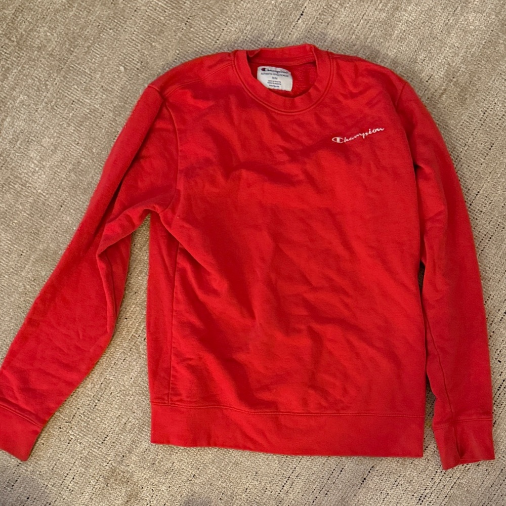 Champion Men's Vibrant Red Crewneck Sweater